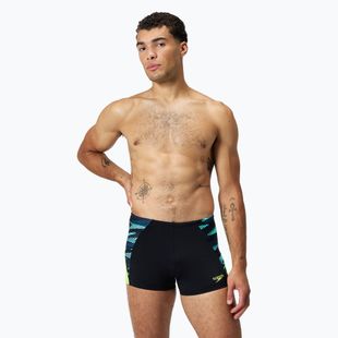 Boxeri de înot pentru bărbați Speedo Endurance+ MAX Splice Aquashort black/hyper yellow