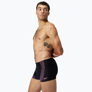 Pantaloni scurți de baie  pentru bărbați Speedo Duo Logo Print Aquashort black/coral sands/neon violet