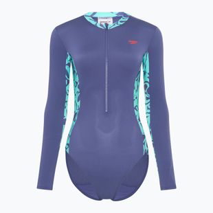 Costum de baie dintr-o piesă pentru femei Speedo Long Sleeve Panel hapuna blue