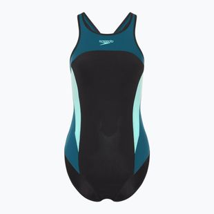 Costum de baie dintr-o piesă pentru femei Speedo High Neck Splice Cross Back dark teal