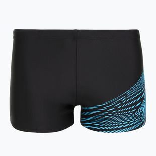 Boxeri de înot pentru bărbați Speedo Medley Logo Aquashort black/picton blue
