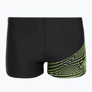 Boxeri de înot pentru bărbați Speedo Medley Logo Aquashort black/hyper yellow