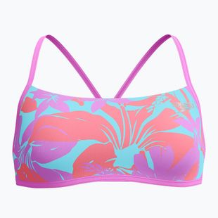 Partea de sus a costumului de înot Speedo Allover Digital Crossback Crop Top kaluna floral/arctic glass
