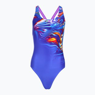 Costum de baie întreg pentru femei Speedo Placement Digital Powerback molten blend/cobalt pop