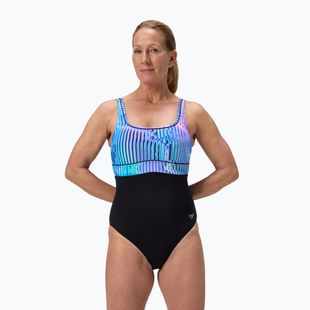 Costum de baie întreg pentru femei Speedo Shaping Contour Eclipse Printed indigo glow