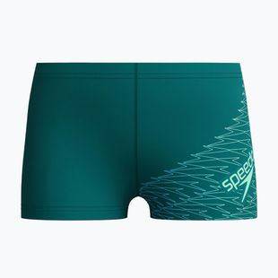 Boxeri de înot pentru copii Speedo Medley Logo Aquashort deep emerald/alfalfa green