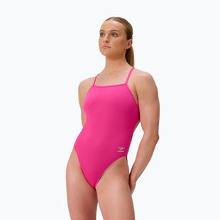 Costum de baie întreg pentru femei Speedo FL Solid V-Back flare roz