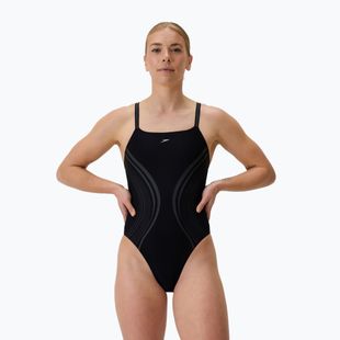 Costum de baie întreg pentru femei Speedo Printed Active Back negru