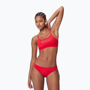 Costum de înot din două piese pentru femei Speedo Endurance+ Logo Thin Strap high risk red