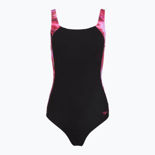 Costum de baie întreg pentru femei Speedo Shaping LunaLustre Printed anthracite/ruby