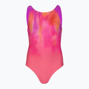 Costum de înot pentru copii, model întreg Speedo Print Pulseback roz/violet neon