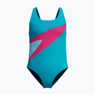 Costum de înot întreg pentru copii Speedo Hyperboom Butterfly Back mayan blue/margarita pink