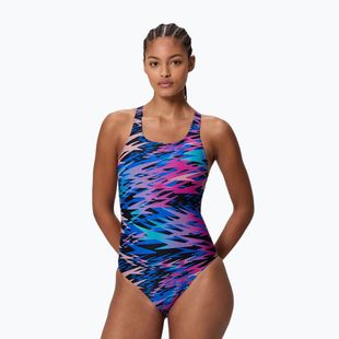 Costum de înot întreg pentru femei Speedo Hyperboom Print Medalist anthracite