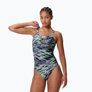 Costum de înot întreg pentru femei Speedo Hyperboom Print Medalist pale clover