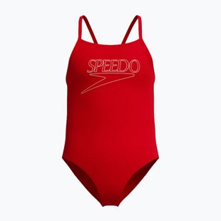 Costum de înot întreg pentru copii Speedo Endurance+ Logo Thinstrap high risk red