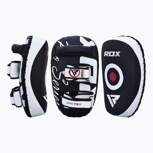 Scut de antrenament RDX T3 Muay Thai Kick Pads white/black