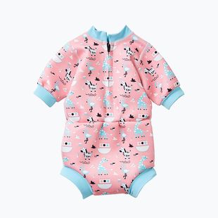 Spumă de înot pentru copii Splash About Happy Nappy Nina's Ark 1mm roz HNWNAL