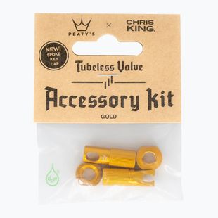 Capac de supapă pentru anvelope Peaty's X Chris King MK2 Tubeless Valves Accessory Kit gold