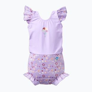 Costum de baie pentru copii dintr-o piesă cu scutec  Splash About Happy Nappy Frills strawberry field