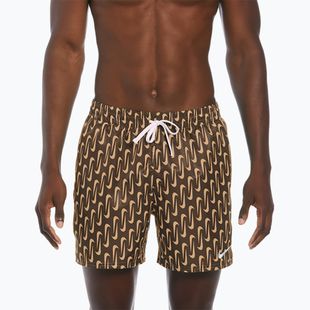 Pantaloni scurți de înot pentru bărbați Nike Swoosh Link 5" Volley cacao wow