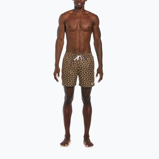 Pantaloni scurți de înot pentru bărbați Nike Swoosh Link 5" Volley cacao wow