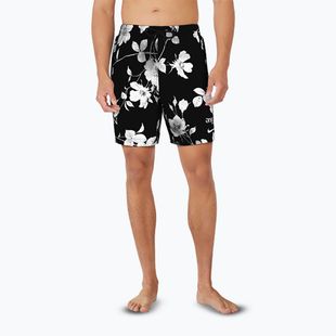 Șort de înot pentru bărbați Nike Fine Floral 7" Volley black