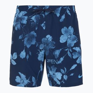 Șort de înot pentru bărbați Nike Fine Floral 7" Volley midnight navy