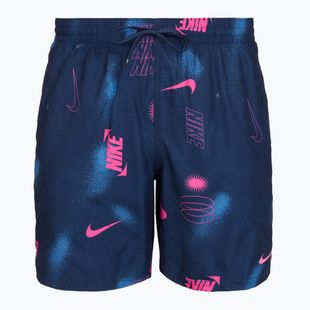 Șorturi de baie pentru bărbați Nike Multi Print 7" Volley midnight navy