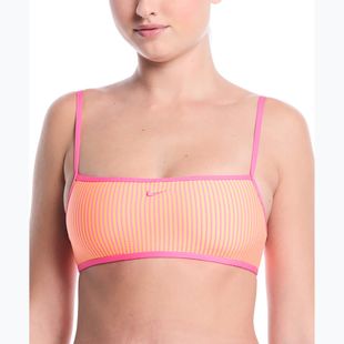 Top costum de baie Nike Ripple Texture Bralette Classic Bikini pink glow