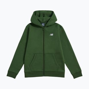 Bluză pentru copii New Balance Brush Back Small Logo Full Zip Hoodie dark alpine green