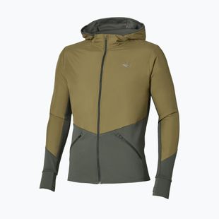 Geacă de alergare pentru bărbați Mizuno Active Warmalite Hybrid Full Zip Hooded Long Sleeve Top forest night