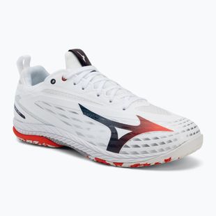 Încălțăminte de tenis pentru bărbați Mizuno Wave Drive Neo 4 white/insignia blue/orange