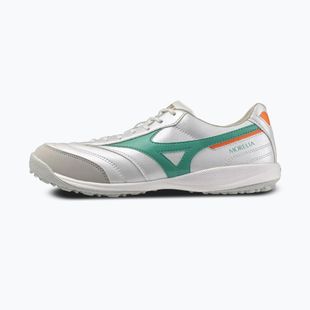 Încălțăminte de fotbal Mizuno Morelia Sala Pro TF white/arcadia/lava orange