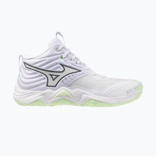 Încălțăminte de volei pentru femei Mizuno Wave Momentum Elite Mid white/balsam green/ambrosia