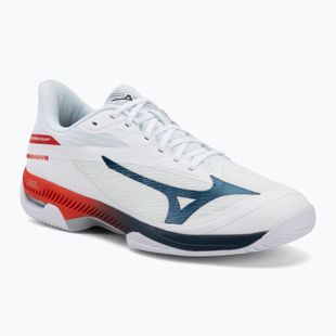 Încălțăminte de tenis pentru bărbați Mizuno Wave Exceed Court AC white/insignia blue/orange
