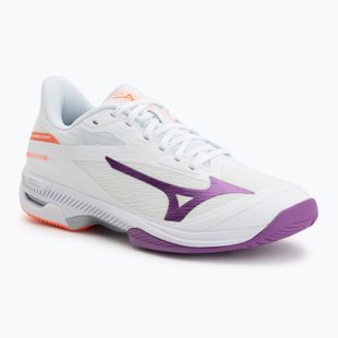 Încălțăminte de tenis pentru femei Mizuno Wave Exceed Court AC white/dahlia/lava orange
