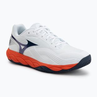 Încălțăminte de tenis pentru bărbați Mizuno Wave Enforce Court 2 AC white/insignia blue/orange