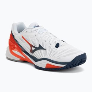 Încălțăminte de tenis pentru bărbați Mizuno Neo Ace AC white/insignia blue/orange