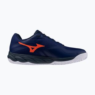 Încălțăminte de tenis pentru bărbați Mizuno Wave Enforce Court 2 CC beacon blue/lava orange/white