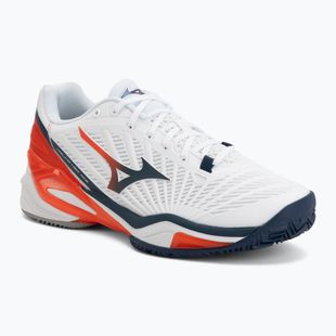 Încălțăminte de tenis pentru bărbați Mizuno Neo Ace CC white/insignia blue/orange
