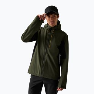 Geacă de ploaie pentru bărbați REGATTA Birchdale II dark khaki/black