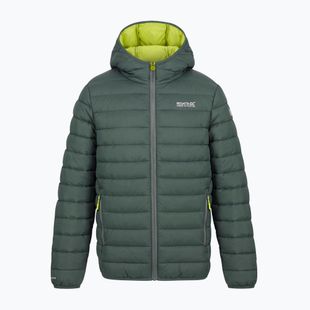 Geacă cu puf pentru copii REGATTA Hooded Marizion dark forest green/wild lime