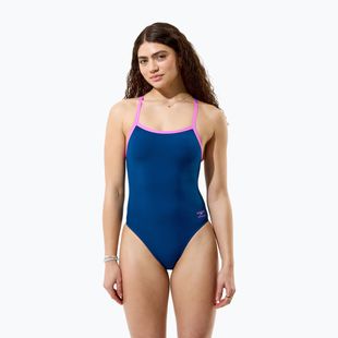 Costum de baie întreg pentru femei Speedo Solid Turnback denim teal