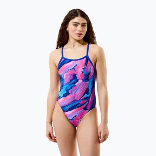 Costum de baie întreg pentru femei Speedo FL Printed Turnback brushy glitch/hope