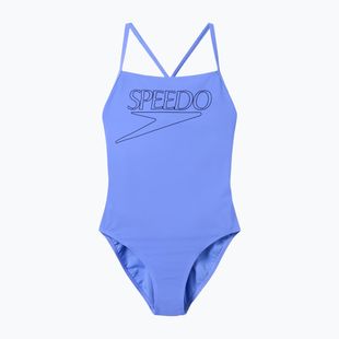 Costum de baie întreg pentru femei Speedo Endurance+ Logo Thin Strap lavandă lună