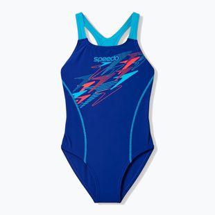 Costum de baie întreg pentru copii Speedo Medley Logo Medalist night watch/hyper teal