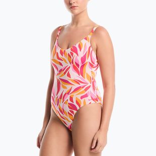 Costum de baie întreg pentru femei Nike V-Neck desert pink