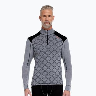 Bluză termoactivă pentru bărbați Dovre Half Zip Jacquard grey