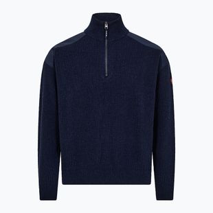 Pulover pentru bărbați Dovre Ribbed Knit Half Zip navy