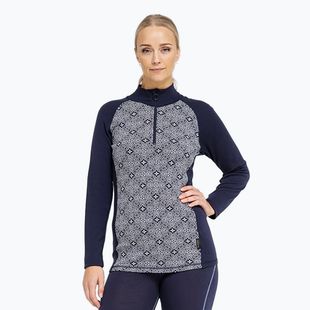 Bluză termoactivă pentru femei Dovre Wool Organic Half Zip navy